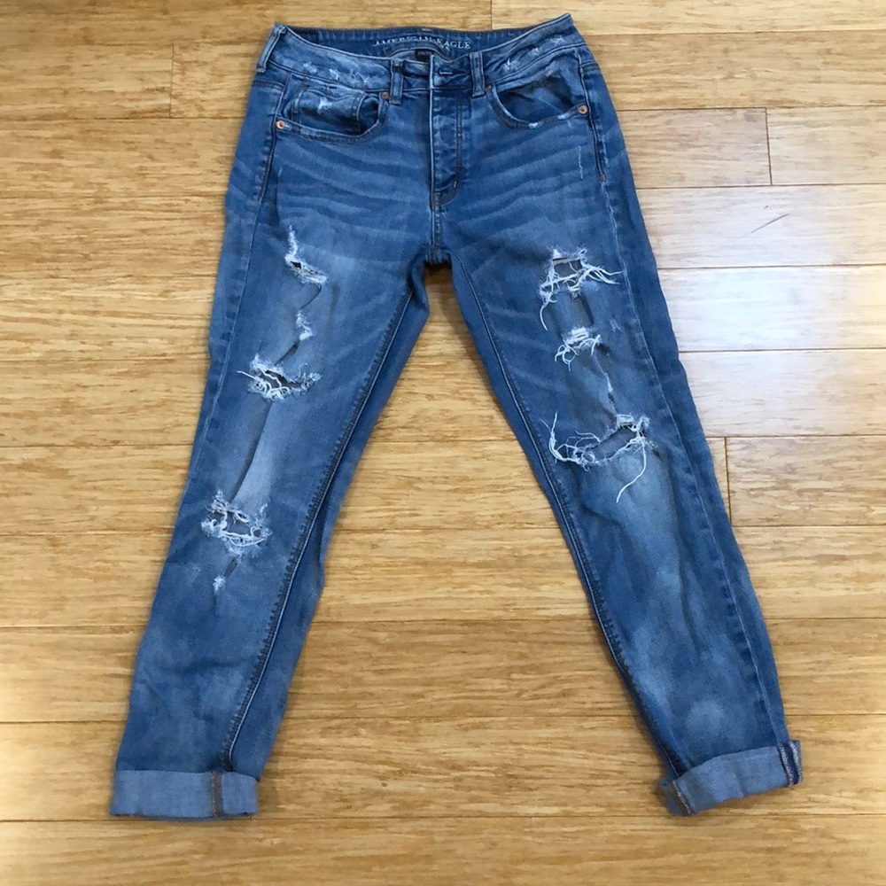 American Eagle boyfriend ripped jeans